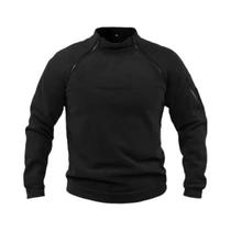 Moletom Militar Masculino Com Gola Alta Em Fleece, Pullover Tático Para Caminhadas, Camping E