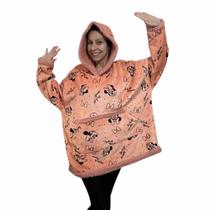 Moletom Minnie Mouse Cobertor Com Manga Hoodie Adulto Coberta Quentino Sherpa Adulto - Zona Criativa