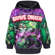 Moletom Monster Jam Grave Digger para meninos com capuz em lã 4T