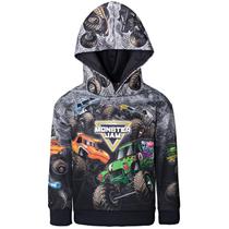 Moletom Monster Jam Zombie Grave Digger Megalodon para meninos 7-8 Moletom Monster Jam Zombie Grave Digger Megalodon para meninos 7-8