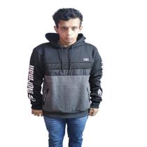 Moletom Mormaii Fechado Fleece Com Capuz Masculino Cinza/Preto