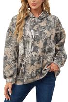 Moletom MSBESYOR Camo Maple Leaf Print de lã unissex com bolso