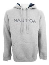 Moletom Nautica Masculino Hoodie Outline Logo Cinza Mescla