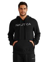 Moletom Nautica Masculino Hoodie Outline Logo Preto Moletom Nautica Masculino Hoodie Outline Logo Preto