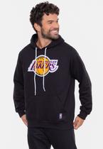 Moletom NBA Canguru Feltro Logo Los Angeles Lakers Preto