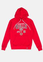 Moletom NBA Juvenil Patches Logo Chicago Bulls Vermelho