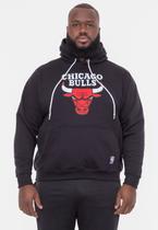 Moletom NBA Plus Size Com Feltro Logo Chicago Bulls Preto