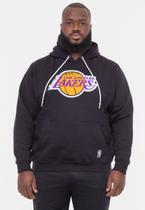 Moletom NBA Plus Size Feltro Logo Los Angeles Lakers Preto