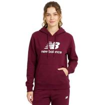 Moletom New Balance Com Capuz Essentials Vinho Feminino