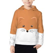 Moletom NiuKom Cartoon Fox Face para meninos e meninas de 7 a 20 anos