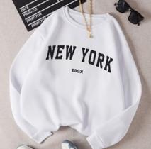 Moletom Nova York Feminino Estampa Moderna Casaco de Frio Quente Estilo e Conforto