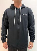 Moletom Oakley Aberto B1b Embroider Hoodie Cinza Preto