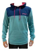 Moletom Oakley Canguru Fp Block Cinza Azul