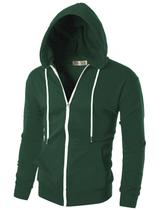 Moletom Ohoo DCF002 Masculino Slim Fit com Zíper Verde Moletom Ohoo DCF002 Masculino Slim Fit com Zíper Verde