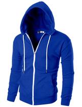 Moletom Ohoo DCF002 Slim Fit com Zíper Azul Moletom Ohoo DCF002 Slim Fit com Zíper Azul