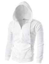 Moletom Ohoo DCF002 Slim Fit com Zíper e Capuz Mistura de Algodão Moletom Ohoo DCF002 Slim Fit com Zíper e Capuz Mistura de Algodão
