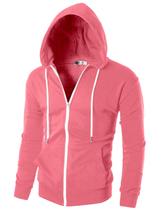 Moletom Ohoo DCF002 Slim Fit com Zíper Rosa Moletom Ohoo DCF002 Slim Fit com Zíper Rosa