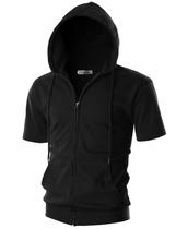 Moletom Ohoo DCF056 Leve com Capuz e Mangas Curtas Moletom Ohoo DCF056 Leve com Capuz e Mangas Curtas