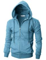 Moletom Ohoo DCF136 Masculino Leve com Capuz Slim e Zíper Moletom Ohoo DCF136 Masculino Leve com Capuz Slim e Zíper