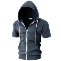 Moletom Ohoo Slim Fit com Zíper e Manga Curta Tamanho G Moletom Ohoo Slim Fit com Zíper e Manga Curta Tamanho G