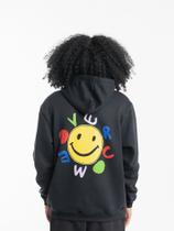 Moletom Overcome Canguru Smile Preto Moletom Overcome Canguru Smile Preto