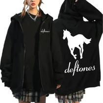 Moletom Oversized Deftones - Branco - Com Zíper - Estilo Hip Hop Moletom Oversized Deftones - Branco - Com Zíper - Estilo Hip Hop
