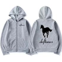 Moletom Oversized Deftones - Branco - Com Zíper - Estilo Hip Hop Moletom Oversized Deftones - Branco - Com Zíper - Estilo Hip Hop