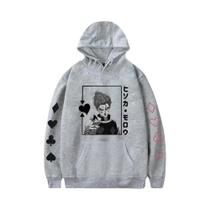 Moletom Oversized Hisoka Hunter X Hunter Anime Preto E Branco Harajuku Manga Streetwear Moda Neutra