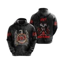 Moletom Oversized Unissex Com Estampa 3D SLAYER ROCK, Moda Casual Streetwear