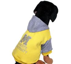 Moletom para Cães e Gatos Universitário Amarelo Roupa Pet - mascote