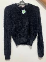 Moletom peludo em microfibra preto tam M