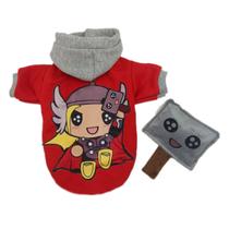 Moletom Pet Thor+ Brinquedo Martelo