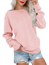 Moletom PGANDS feminino com gola redonda e manga comprida, blusa casual