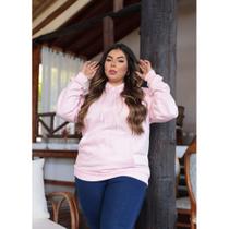 Moletom plus size com capuz feminino fashion casual