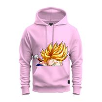 Moletom Premium Algodão Unissex Blusa De Frio Bolso e Capuz Goku Mega Saiajim