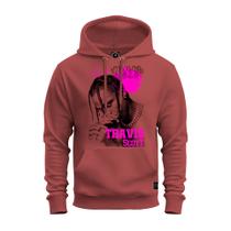 Moletom Premium Algodão Unissex Blusa De Frio Bolso e Capuz Travis Scott Black Show