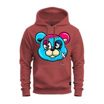 Moletom Premium Algodão Unissex Blusa De Frio Bolso e Capuz Urso Abatido