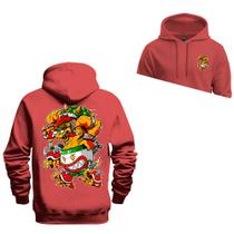 Moletom Premium Estampado Algodão Bolso e Capuz Animal Frente Costas