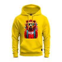 Moletom Premium Estampado Algodão Bolso e Capuz Beatfir Ursinho Touca