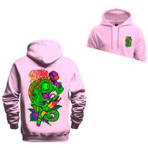 Moletom Premium Estampado Algodão Bolso e Capuz Low Bow Frente Costas