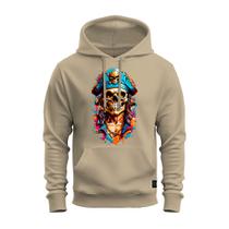 Moletom Premium Estampado Algodão Bolso e Capuz Pirata Fantasma