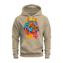 Moletom Premium Estampado Algodão Confortável Tigre Colors