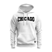 Moletom Premium Estampado Confortável Canguru Chicago Black