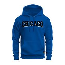 Moletom Premium Estampado Confortável Canguru Chicago Black