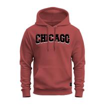 Moletom Premium Estampado Confortável Canguru Chicago Black