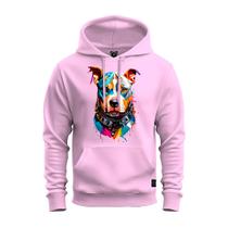 Moletom Premium Estampado Confortável Canguru Dog Olhar Colors