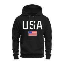 Moletom Premium Estampado Confortável Canguru USA Bandeira