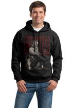 Moletom Preto Elvis Presley C/Capuz Bomber Rock