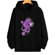Moletom preto estampado