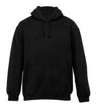Moletom Preto Masculino Canguru Blusa De Frio Lisa